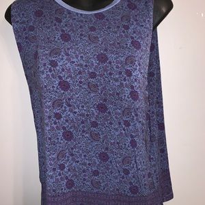 Floral blue and purple tank top.